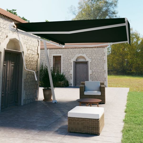 vidaXL Toldo de pie autom&aacute;tico gris antracita 500x350 cm