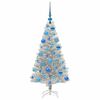 vidaXL &Aacute;rbol de Navidad con 150 LED con soporte Plateado 120 cm PET