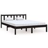 vidaXL Estructura de cama sin colch&oacute;n madera maciza negro 140x200 cm
