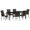 vidaXL Conjunto de Comedor de Jard&iacute;n 7 pcs Marr&oacute;n