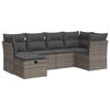 vidaXL Set de muebles de jard&iacute;n 6 pzas y cojines rat&aacute;n sint&eacute;tico gris