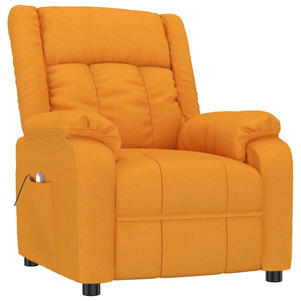 vidaXL Sill&oacute;n de masaje de tela amarillo