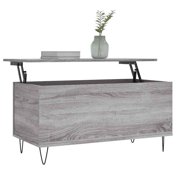 vidaXL Mesa de centro madera contrachapada gris Sonoma 90x44,5x45 cm