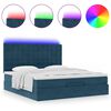 vidaXL Estructura de cama otomana colchones terciopelo azul oscuro