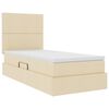 vidaXL Cama con almacenamiento y colch&oacute;n Crema 90 x 190 cm Poli&eacute;ster