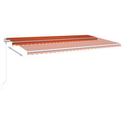 vidaXL Toldo manual retráctil con LED naranja y marrón 6x3,5 m