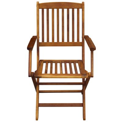 vidaXL Mesa y sillas de jardín plegables 3 pzs madera maciza de acacia
