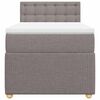 vidaXL Cama box spring con colch&oacute;n tela gris taupe 100x200 cm