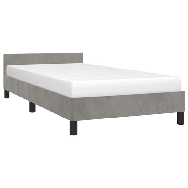 vidaXL Estructura de cama sin colch&oacute;n terciopelo gris claro 100x200 cm