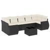vidaXL Set de sof&aacute;s de jard&iacute;n 8 piezas y cojines rat&aacute;n sint&eacute;tico negro