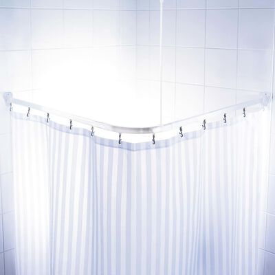 RIDDER Riel de cortina de ducha universal blanco 160x70 cm
