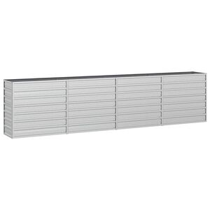 vidaXL Arriate de acero galvanizado plateado 320x40x77 cm