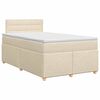 vidaXL Cama box spring con colch&oacute;n Crema 120 x 190 cm Tela