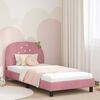 vidaXL Cama para ni&ntilde;os con cabecero Rosa 90 x 190 cm Terciopelo