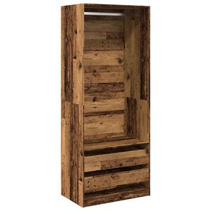 vidaXL Armario de madera de ingenier&iacute;a madera envejecida 80x50x200 cm