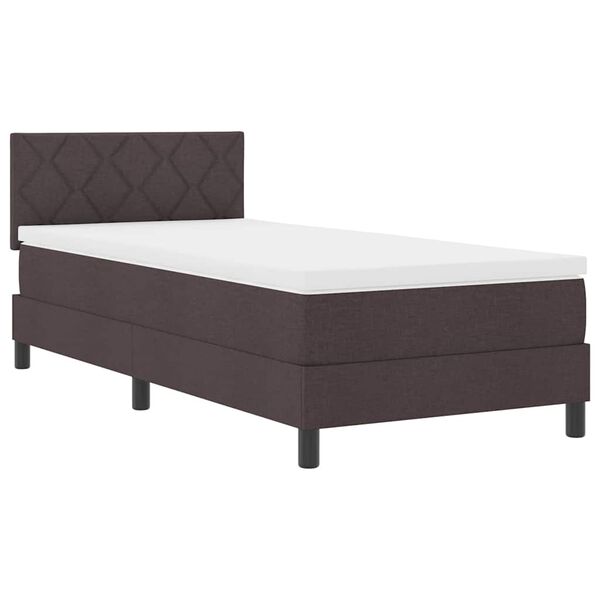 vidaXL Cama tipo Box Spring Marr&oacute;n Oscuro 100 x 200 cm tela