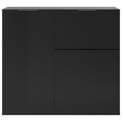 FMD Cómoda con cajón y puertas negro 89,1x31,7x81,3 cm