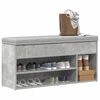 vidaXL Banco zapatero madera de ingenier&iacute;a gris hormig&oacute;n 102x30,5x45cm