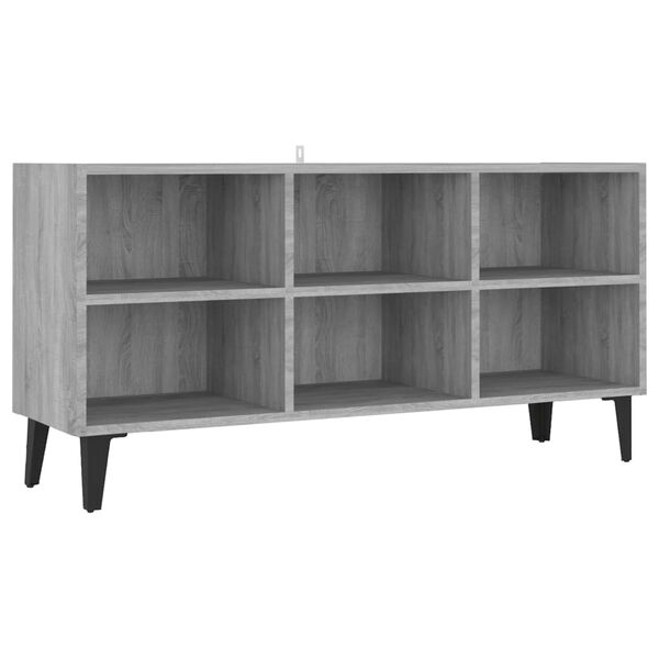 vidaXL Mueble de TV con patas de metal gris Sonoma 103,5x30x50 cm