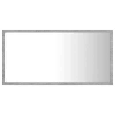 vidaXL Espejo de baño acrílico gris hormigón 80x8,5x37 cm