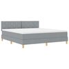 vidaXL Cama Box Spring LED con tiras LED Gris Claro 180 x 200 cm tela