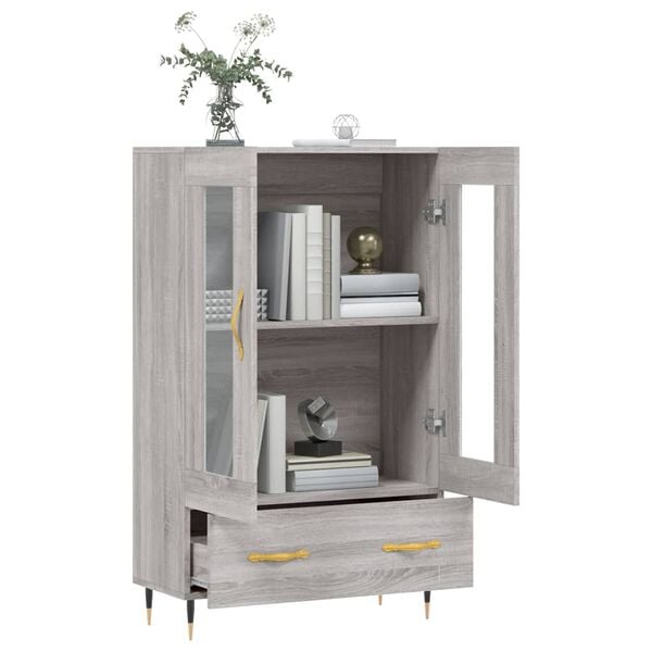vidaXL Aparador alto madera de ingenier&iacute;a gris Sonoma 69,5x31x115 cm