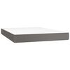 vidaXL Cama box spring colch&oacute;n y LED cuero sint&eacute;tico gris 140x190 cm