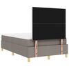 vidaXL Cama Box Spring LED con colch&oacute;n Taup&eacute; 120 x 190 cm tela