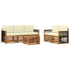 vidaXL Conjunto de sof&aacute;s de exterior 6 uds. Natural y Crema