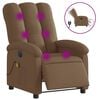 vidaXL Sill&oacute;n reclinable de masaje el&eacute;ctrico tela marr&oacute;n