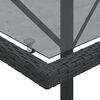 vidaXL Mesita y sillas con cojines 3 piezas rat&aacute;n sint&eacute;tico negro