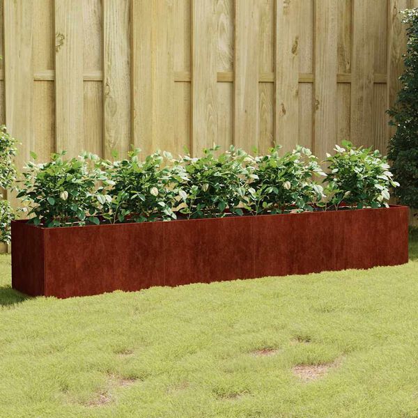 vidaXL Jardinera acero corten 200x40x40 cm