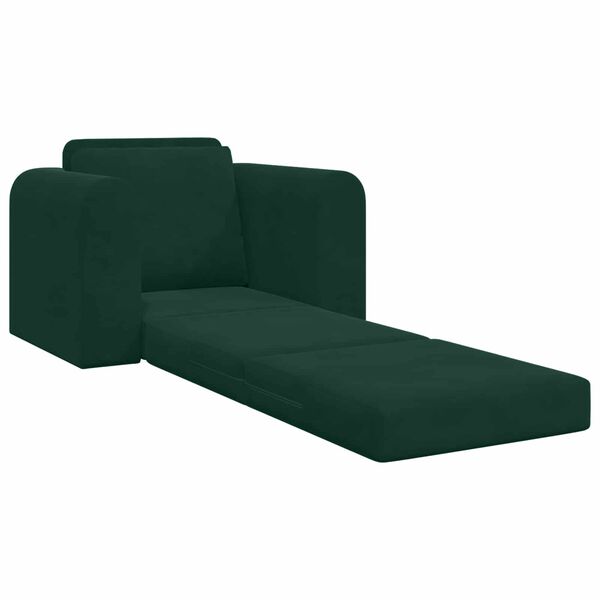 vidaXL Sof&aacute; cama Verde oscuro 98 x 71 x 83 cm Terciopelo
