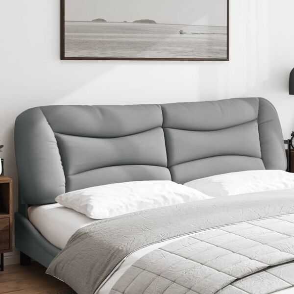 vidaXL Cabecero de cama acolchado Hvar tela gris claro 180 cm