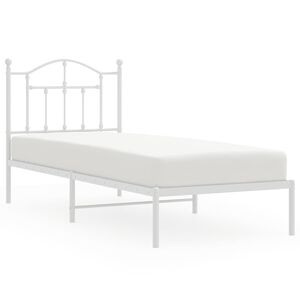 vidaXL Estructura cama sin colch&oacute;n con cabecero metal blanco 90x190 cm