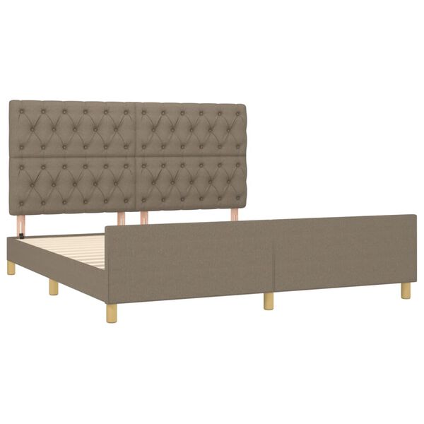vidaXL Cama sin colch&oacute;n tela gris taupe 160x200 cm
