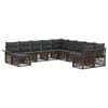 vidaXL Conjunto de sof&aacute;s de jard&iacute;n 11 uds. Gris y Gris Oscuro