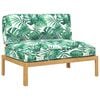 vidaXL Juego de Sof&aacute; con coj&iacute;n Hoja Patr&oacute;n de hoja 120 x 92 x 69 cm