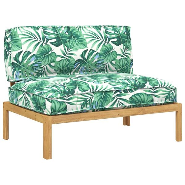 vidaXL Juego de Sof&aacute; con coj&iacute;n Hoja Patr&oacute;n de hoja 120 x 92 x 69 cm