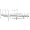 vidaXL Estructura cama sin colchón con estribo metal blanco 200x200 cm