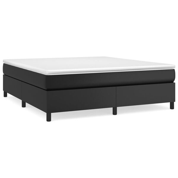 vidaXL Cama box spring con colch&oacute;n cuero sint&eacute;tico negro 180x200 cm