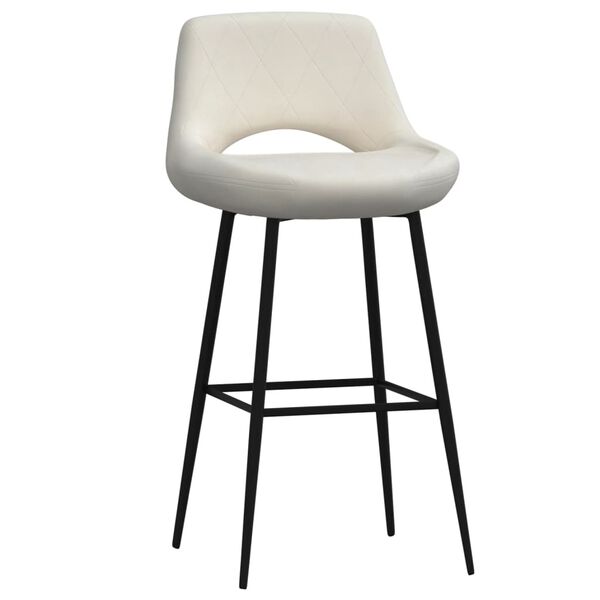 vidaXL Taburete de cocina de terciopelo crema