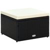 vidaXL Taburete otomana poli rat&aacute;n 53x53x30 cm negro