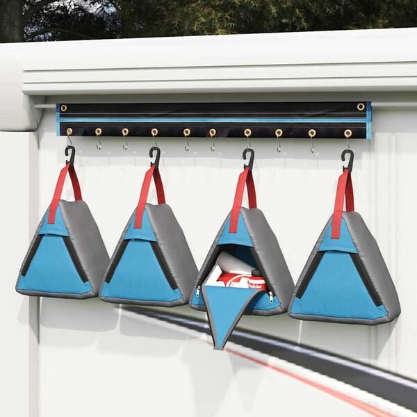 vidaXL Bolsa de almacenamiento 4 pcs Gris y azul 24 x 16 x 24 cm