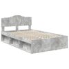 vidaXL Estructura de cama con cabecera Gris concreto 135 x 190 cm