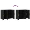 vidaXL Aparador de madera de ingenier&iacute;a negro 90x34x80 cm