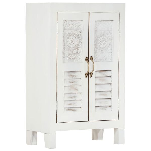 vidaXL Aparador madera maciza de acacia blanco 55x30x90 cm