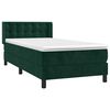 vidaXL Cama box spring con colch&oacute;n terciopelo verde oscuro 80x200 cm