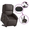 vidaXL Sillón reclinable masaje elevable cuero auténtico marrón oscuro