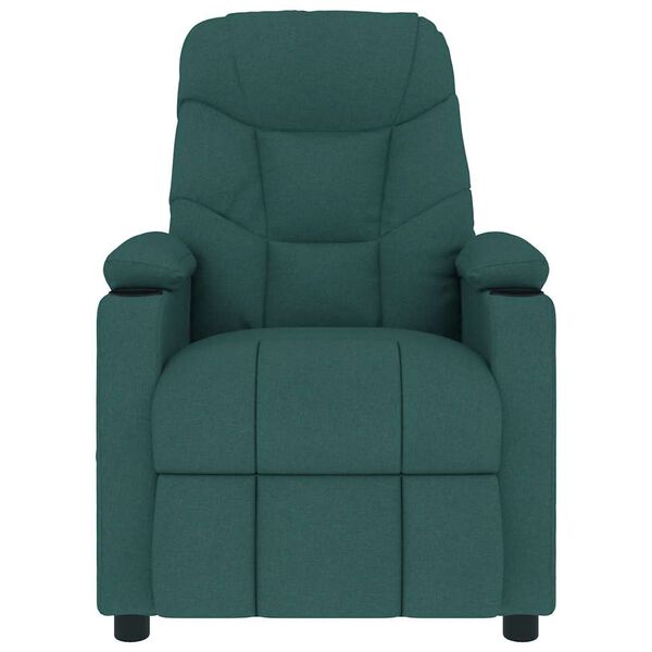 vidaXL Sillón de masaje de tela verde oscuro
